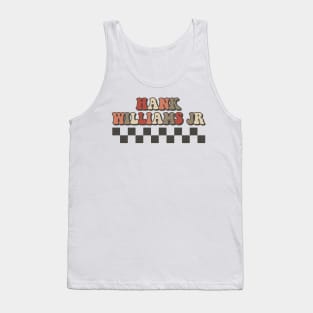 Hank Williams Jr Checkered Retro Groovy Style Tank Top